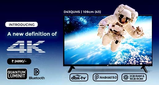 D43QUHS  - 43 Inch 4K Smart LED TV with Quantum Luminit