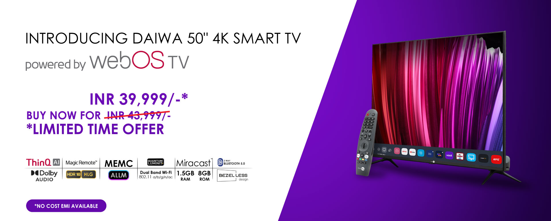 Daiwa 126cm 4K UHD Smart TV powered by webOS TV